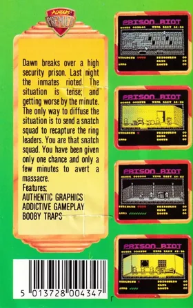 Prison Riot (UK) (1990) (Trainer) box cover back
